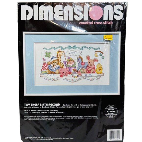 Dimensions Office Dimensions Cross Stitch Toy Shelf Birth Record